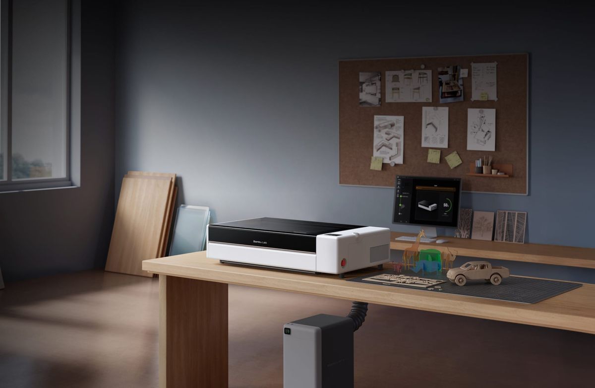 Bambu Lab R1 Laser – 55 W CO₂-laserleikkuri ja -kaiverrin