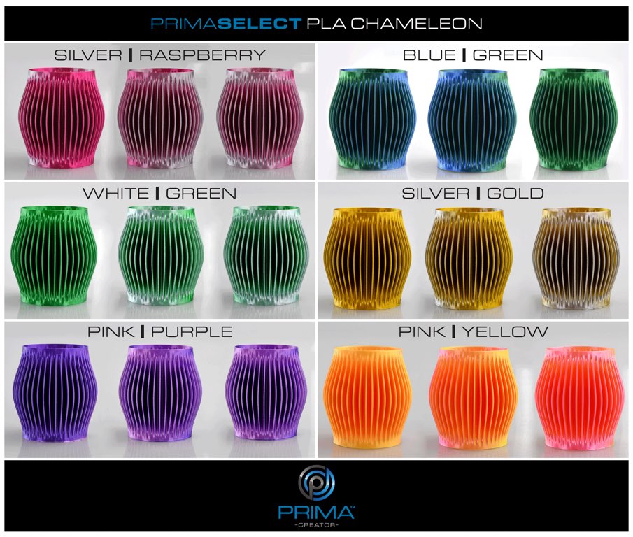 PrimaSelect PLA Chameleon - 1.75mm - 6 x 250 g - Multi Color Pack