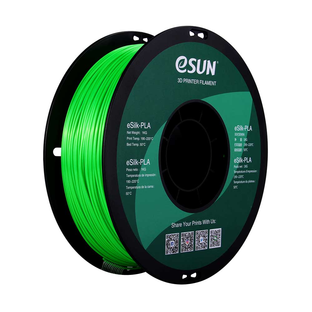 [ESILK-PLA175G1] eSUN eSilk-PLA - 1.75mm - 1 kg - Green