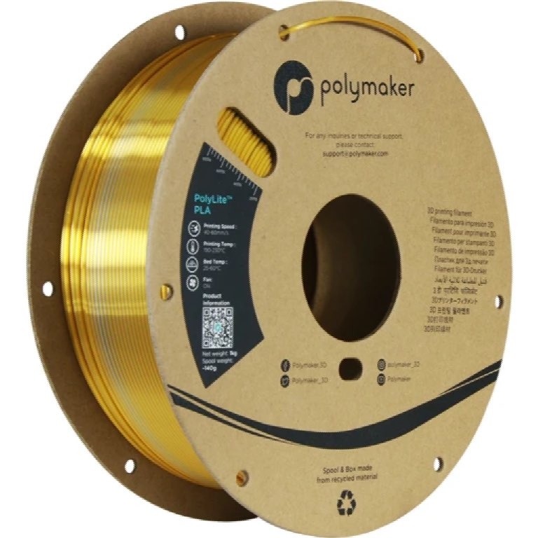 Polymaker PolyLite PLA 1.75mm-1 kg Dual Silk Crown Silk Gold-Sliver