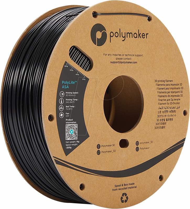 Polymaker PolyLite ASA 1.75mm-1 kg Black
