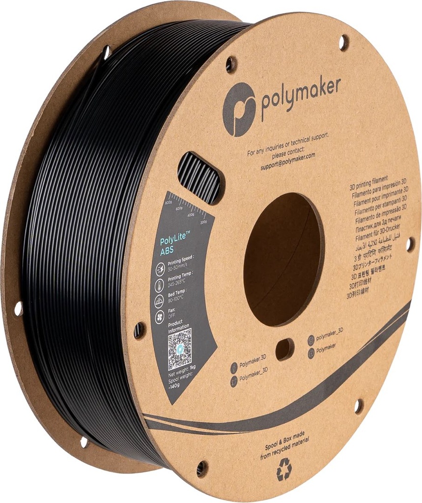 Polymaker PolyLite ABS 1.75mm-1 kg Black