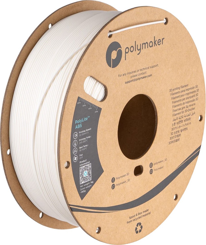 Polymaker PolyLite ABS 1.75mm-1 kg White