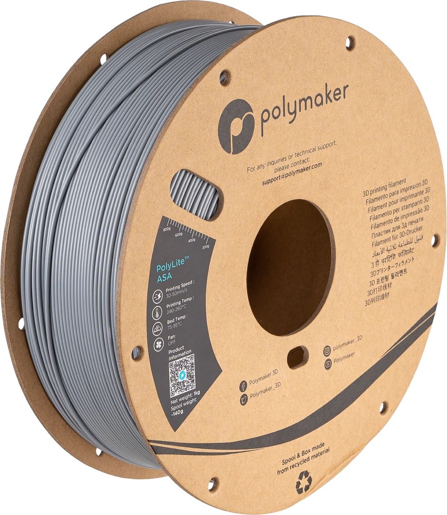 Polymaker PolyLite ASA 1.75mm-1 kg Grey
