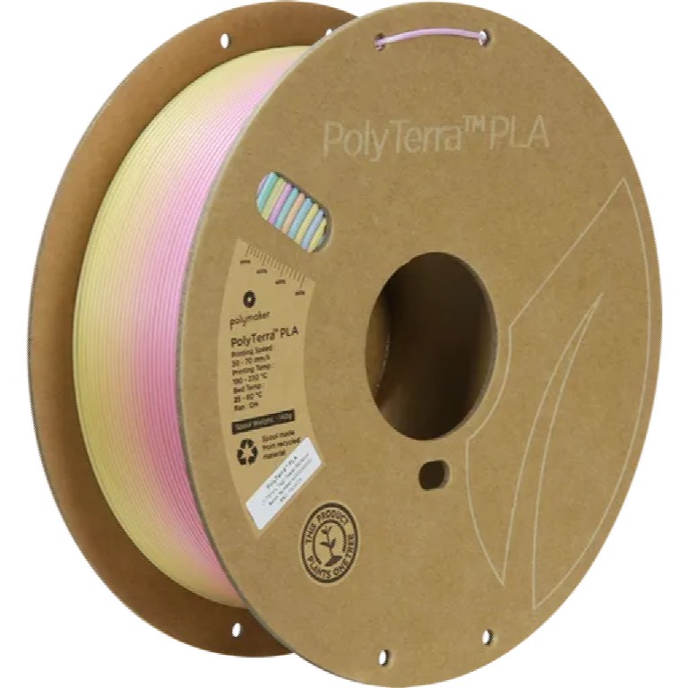 Polymaker PolyTerra PLA 1.75mm-1kg Gradient Pastel Rainbow