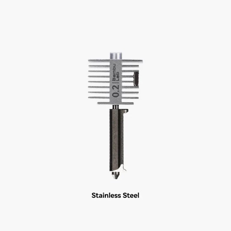 Bambu Lab A1 Series Hotend with stainless steel nozzle 0.2 mm