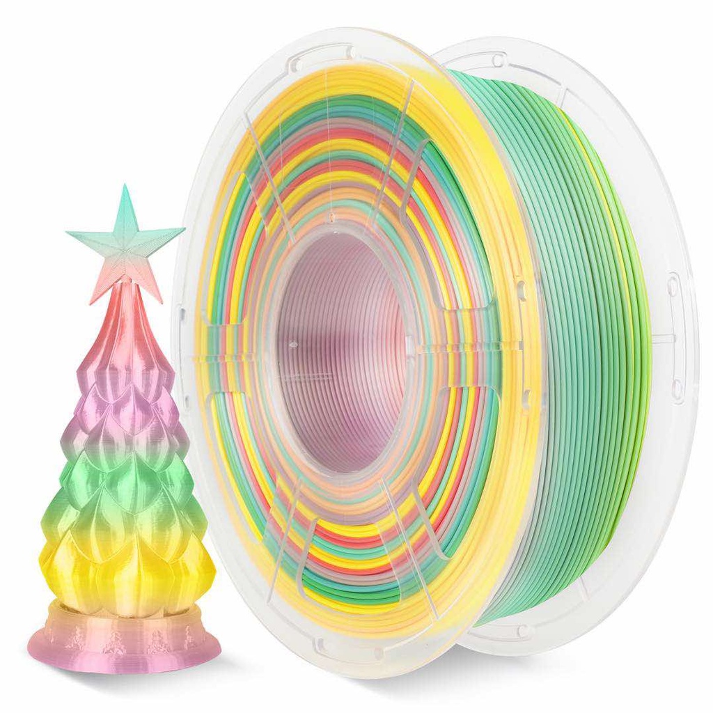 Sunlu Silk PLA+ Filament - 1.75mm - 1kg Rainbow