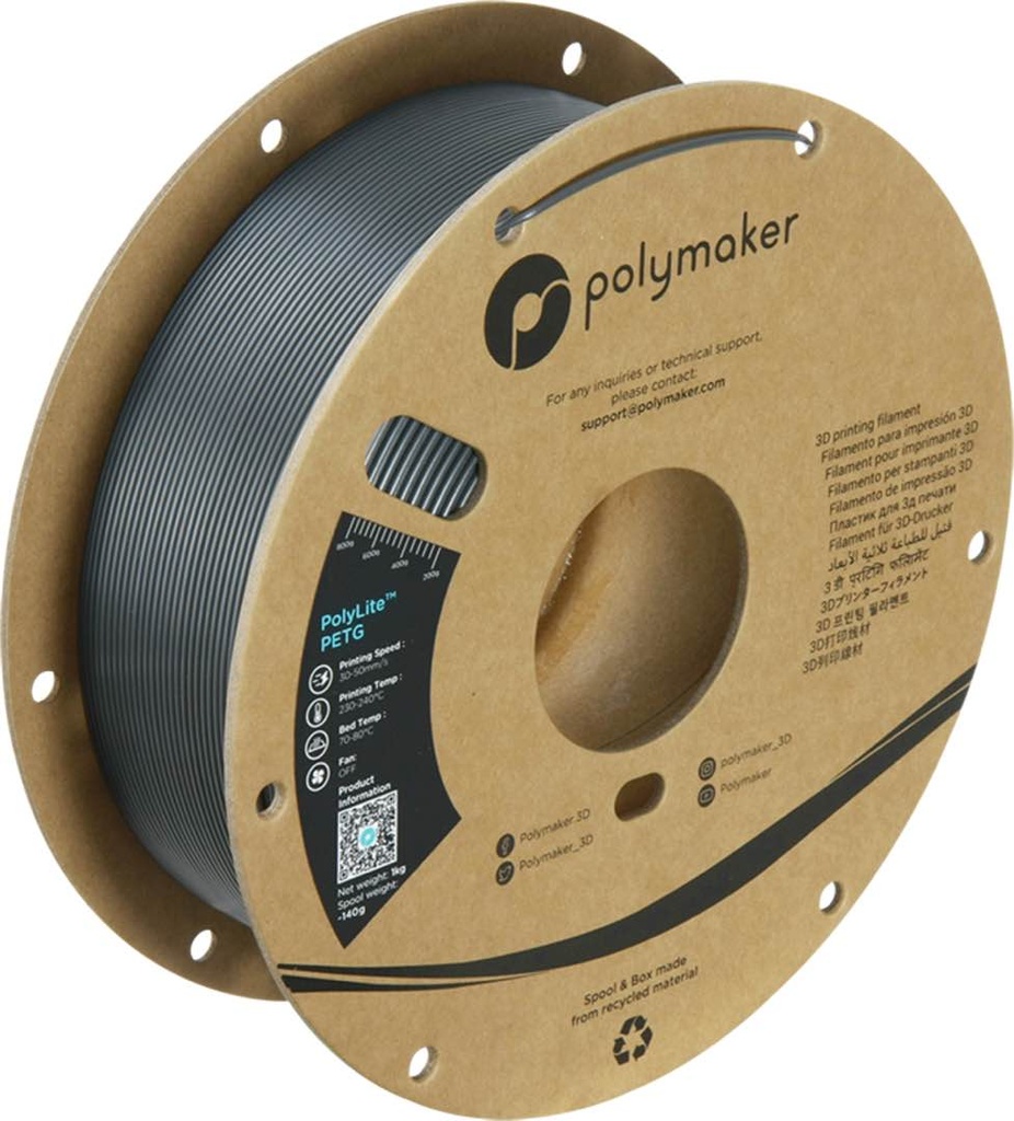 [PB01056] Polymaker PolyLite PETG 1.75mm-1 kg Dark Grey