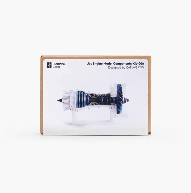 Bambu Lab Jet Engine Model Components Kit-006 – 3D-tulostettavan suihkumoottorin pienoismallin rakennussarja