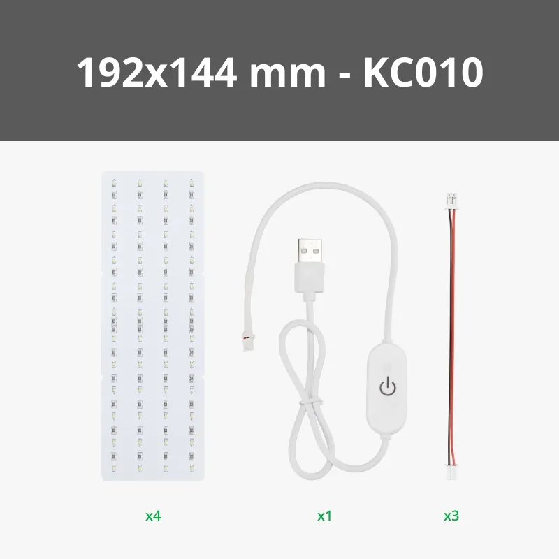 Bambu Lab Lithophane LED Backlight Board Kit KC010 – neljän LED-paneelin taustavalosarja 3D-tulostetuille litofaanikuville