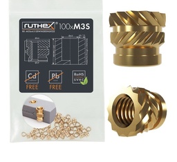 [30176] Ruthex M3 Short threaded insert – Rx-M3Sx4.0 - 100 pcs