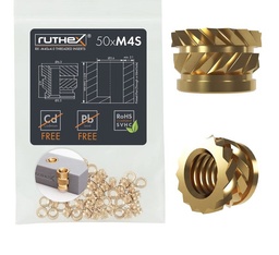 [30177] Ruthex M4 threaded insert – Rx-M4Sx4.0 - 50 pcs